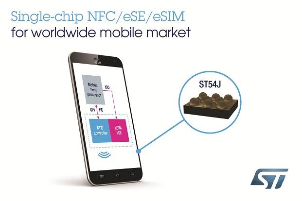 ST（意法）半导体推出整合NFC控制器、安全单元和eSIM的高集成度移动安全芯片